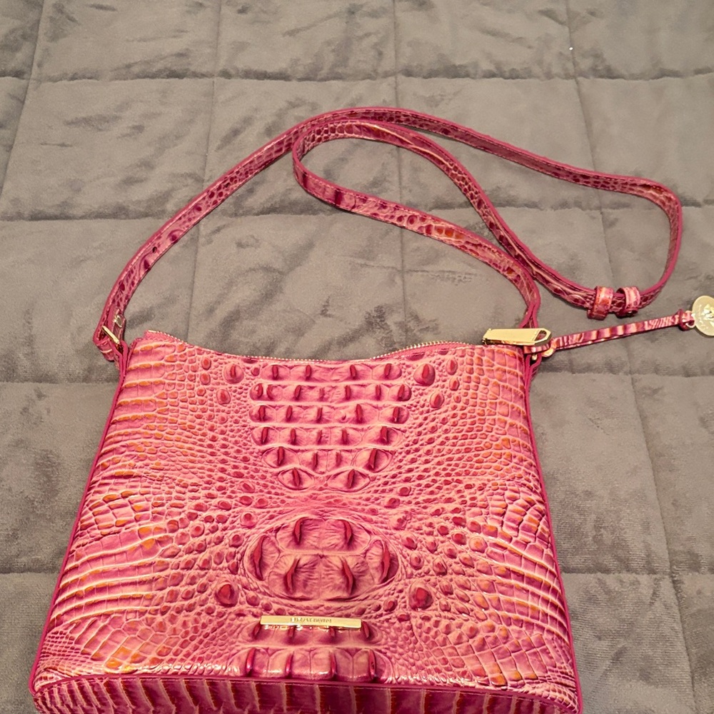 Brahmin Rose Embossed Crossbody Bag